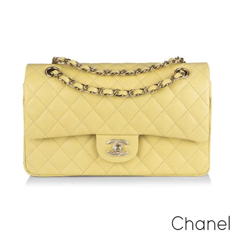 yellow chanel flap|Chanel vintage classic flap.